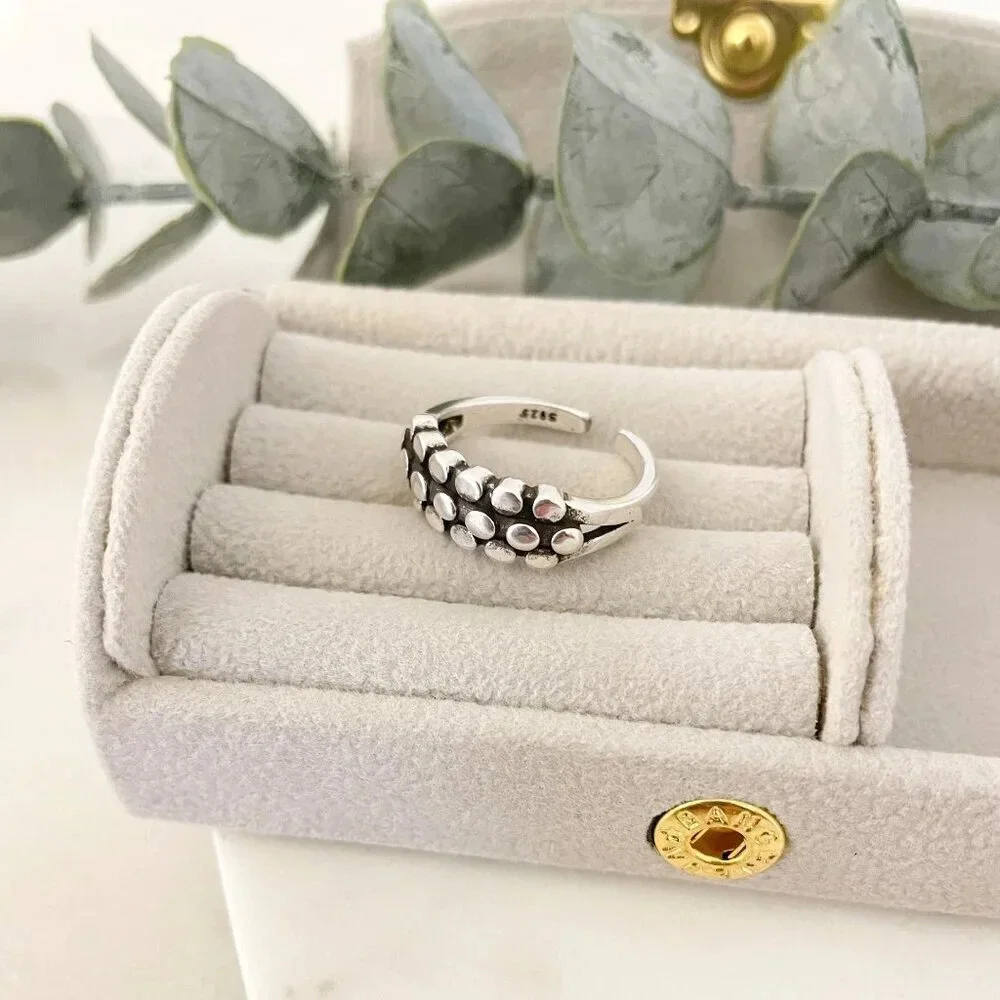 925 Sterling Silver Bead Ring Minimalist Ring Dainty Ring Stacakble Ring Band - Picture 9 of 9